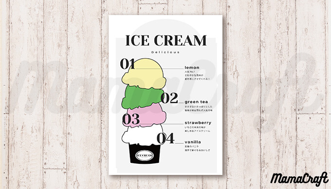 アイスクリーム屋さんごっこに使える素材②ポスター