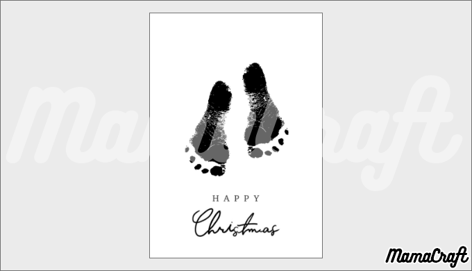 クリスマスの記念に！シンプルな手形足形台紙【無料ダウンロード】